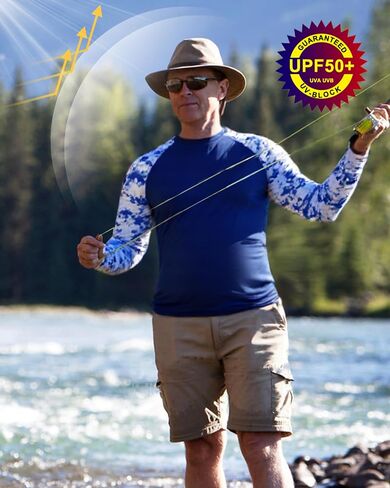 FISHEAL Long Sleeve Fishing Shirts for Men, UPF 50+ Camo Sun Protection Rash Guard, UV Shirt for Swimming Hunting Outdoor in Saudi Arabia