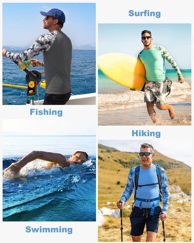 FISHEAL Long Sleeve Fishing Shirts for Men, UPF 50+ Camo Sun Protection Rash Guard, UV Shirt for Swimming Hunting Outdoor in Saudi Arabia