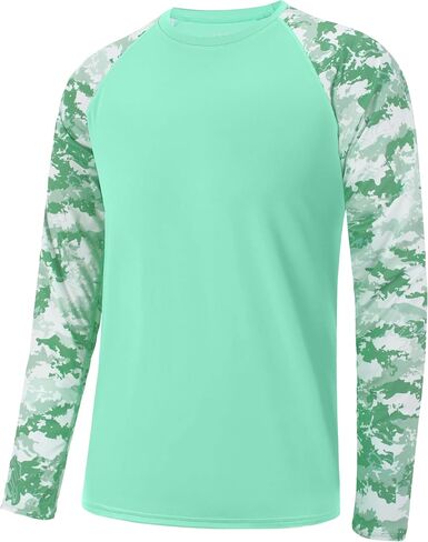 FISHEAL Long Sleeve Fishing Shirts for Men, UPF 50+ Camo Sun Protection Rash Guard, UV Shirt for Swimming Hunting Outdoor in Saudi Arabia