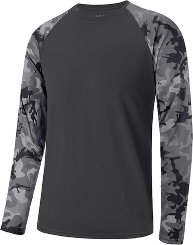 قمصان صيد طويلة الأكمام طويلة الأكمام للرجال ، UPF 50+ حماية من أشعة الشمس الحارس ، قميص الأشعة فوق البنفسجية للسباحة في الهواء الطلق في الهواء الطلق in Kuwait