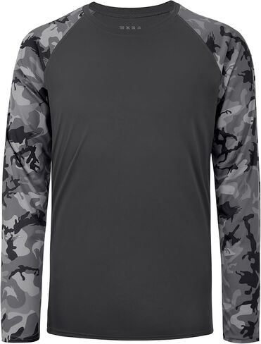 قمصان صيد طويلة الأكمام طويلة الأكمام للرجال ، UPF 50+ حماية من أشعة الشمس الحارس ، قميص الأشعة فوق البنفسجية للسباحة في الهواء الطلق في الهواء الطلق in Kuwait