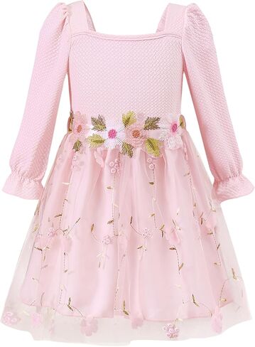 Renotemy Toddler Flower Girl Tulle Dress Princess Party Fairy Tutu Dresses for Birthday Wedding Photography Holiday 3-7 Years in Saudi Arabia