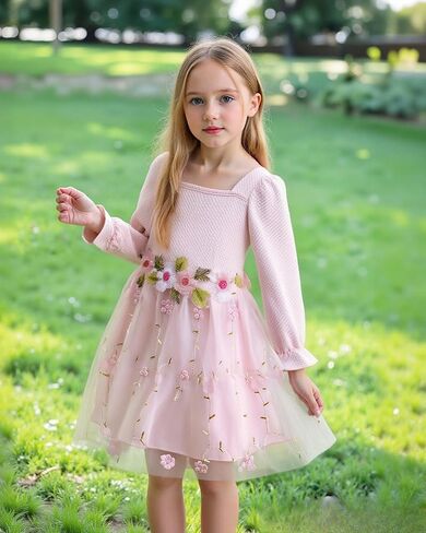 Renotemy Toddler Flower Girl Tulle Dress Princess Party Fairy Tutu Dresses for Birthday Wedding Photography Holiday 3-7 Years in Saudi Arabia