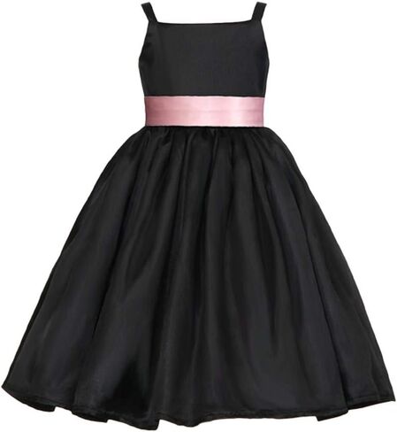 Pink Promise Girl's Black Spaghetti Straps Special Occasion Dress Gown in Kuwait
