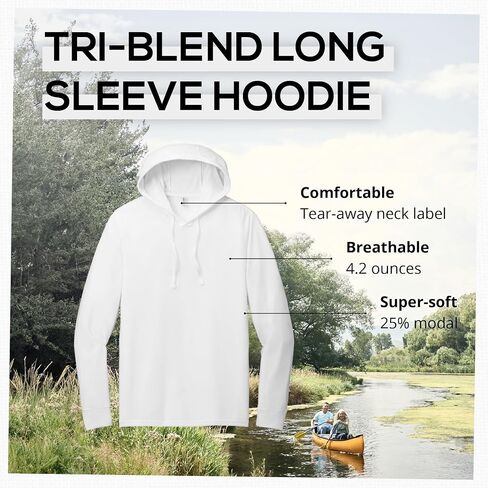 Allmade Tri-Blend Long Sleeve Hoodie T-Shirt in Kuwait