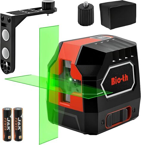 مجموعة أدوات التسوية الذاتية 360 درجة بالليزر، 4D 4x360° خط متقاطع أخضر عمودي وأفقي، أداة مستوى الليزر لبناء تعليق الصور، البطاريات، الحامل المغناطيسي، حقيبة الحمل in Kuwait