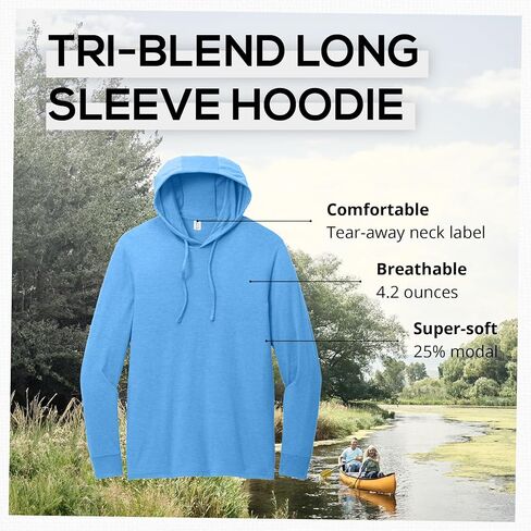 Allmade Tri-Blend Long Sleeve Hoodie T-Shirt in Kuwait