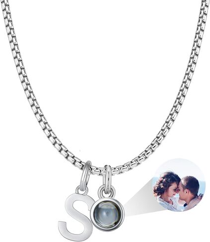 Dorunmo 925 Sterling Silver Picture Necklace Necklace Personalized Photo Necklace for Men Women Memory Necklace Jewelry Homts for Men Friend Friend Women Christmas in Saudi Arabia