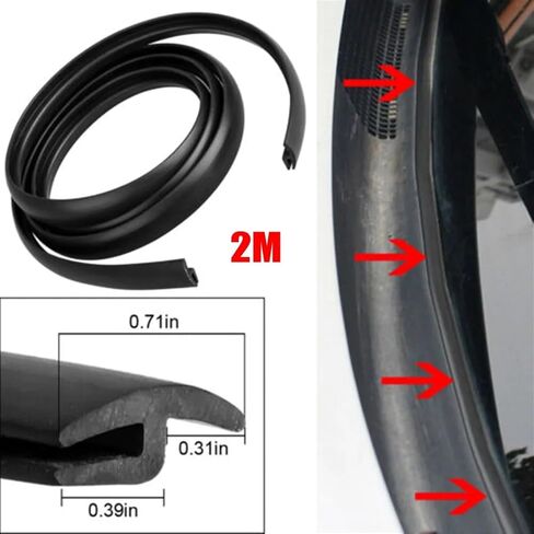 2m Car Front Windshield Seal Strip Trim Sunroof Weatherstrip Rubber Black Accessories for Car Front Windshield Sunroof Weatherst in Saudi Arabia