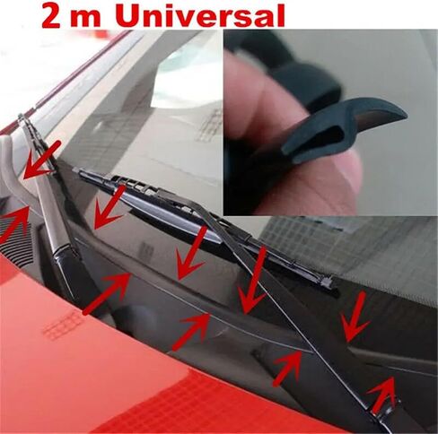 2m Car Front Windshield Seal Strip Trim Sunroof Weatherstrip Rubber Black Accessories for Car Front Windshield Sunroof Weatherst in Saudi Arabia