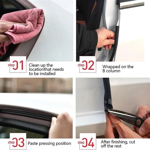 2pcs Car Door Edge Seal Strip B Pillar Car Rubber Weatherstrip Sound Insulation Sealing Strips Anti-Scratch Protector in Saudi Arabia