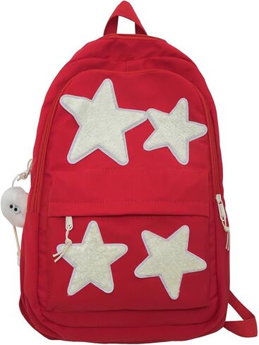 حقيبة الظهر Y2K مع إكسسوارات لطيفة emo boy boy stars preppy حقيبة مدرسة مع Pendenat pendenat 10-12 daypack (أسود) in Kuwait