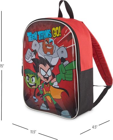 DC Comics Teen Titans Go Toddler Boy Backpack for Kids - Toddler Backpack with Padded Straps & Zip Compartment Little Kids Backpack - Comfy Backpack for Kids & Preschool Backpack - 15" in Saudi Arabia