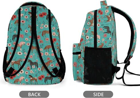 Koyi Horse Backpack Girls Horse with Floral Flowers Backpack for Girls ، حقيبة الظهر للأطفال من أجل السفر المدرسي ، وأشياء خيرية لطيفة للفتيات ، وظهر الظهر الفتيات الابتدائية ، و 16.5 بوصة ، مشمش in Saudi Arabia