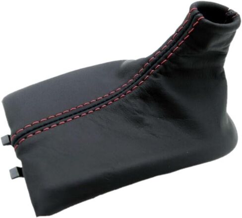 Replacement Genuine LEATHER Shift Gear Boot For 1997 1998 1999 2000 2001 2002 2003 2004 Compatible With Porsche Boxter 911 996 Black (Made In USA) (Red Stitch) in Saudi Arabia