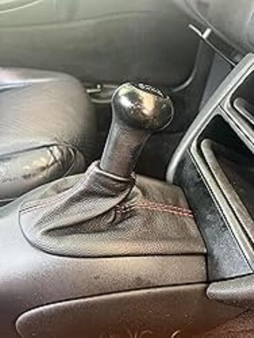 Replacement Genuine LEATHER Shift Gear Boot For 1997 1998 1999 2000 2001 2002 2003 2004 Compatible With Porsche Boxter 911 996 Black (Made In USA) (Red Stitch) in Saudi Arabia