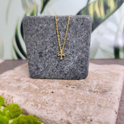 Alef Bet by Paula Tiny Cross Necklace for Girls and Women in Saudi Arabia