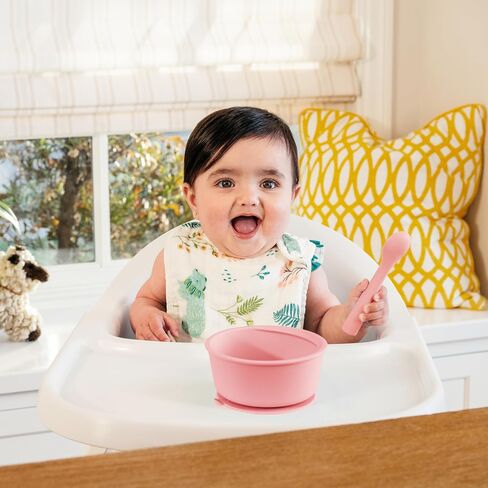 Munchkin® C’est Silicone!™ Feeding Set with Suction Bowl, Suction Plate and Spoon, Designed For Baby Led Weaning and Infant and Toddler Self Feeding, Silicone, Mint in Saudi Arabia