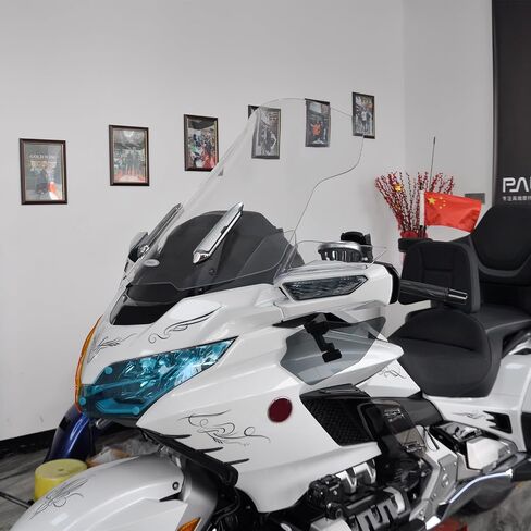 دراجة نارية طبيعية لدراجة نارية هوندا 2018-2025 Gold Wing F6B GL1800 مع مواد الكمبيوتر السميك المصنفة من الزجاج الأمامي (الزجاج الأمامي الرمادي 15.5 بوصة) in Saudi Arabia