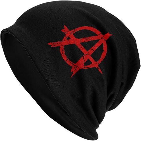 Anarchy Distressed Symbol Adult Knitted Hat Beanie Winter Warm Skull Hat - Men Women in Saudi Arabia