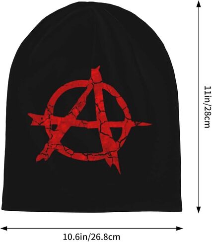 Anarchy Distressed Symbol Adult Knitted Hat Beanie Winter Warm Skull Hat - Men Women in Saudi Arabia
