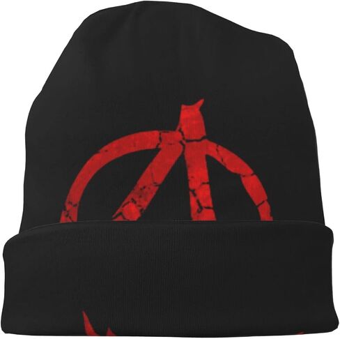 Anarchy Distressed Symbol Adult Knitted Hat Beanie Winter Warm Skull Hat - Men Women in Saudi Arabia