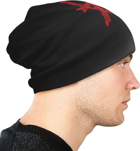 Anarchy Distressed Symbol Adult Knitted Hat Beanie Winter Warm Skull Hat - Men Women in Saudi Arabia