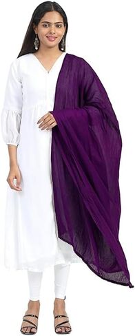 Shemass ™ Cotton Dupatta Shawl ، وشاح للأزياء للسيدات للصيف والربيع ، ألوان صلبة in Saudi Arabia