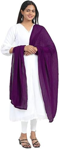 Shemass ™ Cotton Dupatta Shawl ، وشاح للأزياء للسيدات للصيف والربيع ، ألوان صلبة in Saudi Arabia