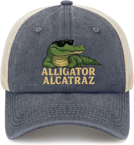 Made in US Florida Everglades Alligator Alcatraz Hat for Mens Baseball Cap Low Washed in Saudi Arabia