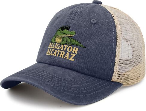 Made in US Florida Everglades Alligator Alcatraz Hat for Mens Baseball Cap Low Washed in Saudi Arabia