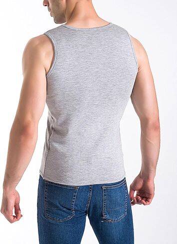 Flygo 2 Pack Thermal Tank Top Men Cotton Winter Dark Fleece مبطن ملابس داخلية أكمام in Kuwait