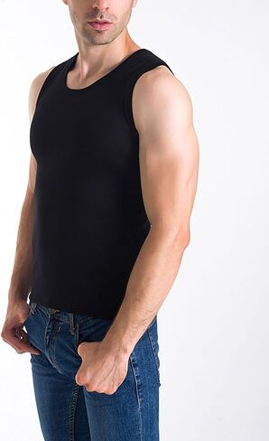 Flygo 2 Pack Thermal Tank Top Men Cotton Winter Dark Fleece مبطن ملابس داخلية أكمام in Kuwait
