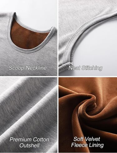 Flygo 2 Pack Thermal Tank Top Men Cotton Winter Dark Fleece مبطن ملابس داخلية أكمام in Kuwait