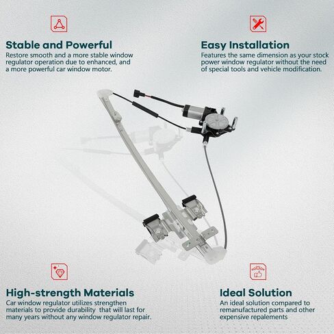 FINDAUTO Power Window Regulator Rear Left Driver Side fit for 2005-2010 for Dodge Dakota,2006-2009 for Mitsubishi Raider,2011 for Ram Dakota 741-073 Window Regulator and Motor Assembly with Motor in Saudi Arabia