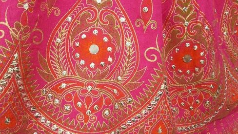 Radhy Krishna Fashions Tie Dye Yoga Trend Women's Crinker Broomstick Gypsy Long Tkirt (Pink) in Saudi Arabia