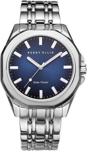 Perry Ellis Solar Powered Mens Watch | سوار سبيكة | الساعات المعصم التناظرية المقاومة للماء للرجال | 42mm case | RELOJES PARA HOMBRES | هدية أنيقة للرجل in Saudi Arabia