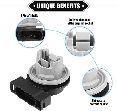 2 Pcs Turn Signal Light Socket Compatible for Jeep Wrangler TJ 1997-2006 for Jeep Cherokee XJ 1999-2001, Durable Plastic Black Gray Car Lamp Socket in Saudi Arabia
