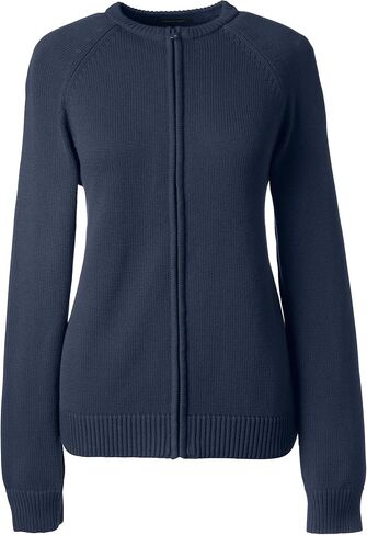 Lands' End School Uniform Women's Cotton Modal Zip-Front Cardigan Sweater in Saudi Arabia