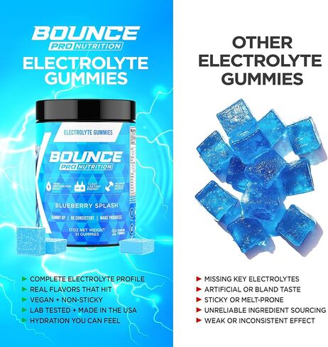 electrolyte gummies - مزيج من الترطيب والطاقة للجري ، التدريبات والرياضة - مضغ التحمل مع الصوديوم والبوتاسيوم والمغنيسيوم للرجال والنساء ، خالٍ من الكافيين ، نباتي (75 فتيت ، سباك العليق) in Kuwait