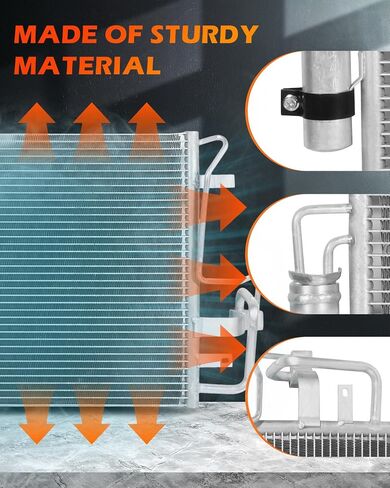 OCPTY Aluminum A/C Condenser Replacement Fit for 2005-2009 for Hyundai Tucson 2.0L 2005-2009 for Hyundai Tucson 2.7L 2005-2010 for Kia Sportage 2.0L 2005-2010 for Kia Sportage 2.7L in Saudi Arabia