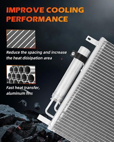 OCPTY Aluminum A/C Condenser Replacement Fit for 2005-2009 for Hyundai Tucson 2.0L 2005-2009 for Hyundai Tucson 2.7L 2005-2010 for Kia Sportage 2.0L 2005-2010 for Kia Sportage 2.7L in Saudi Arabia