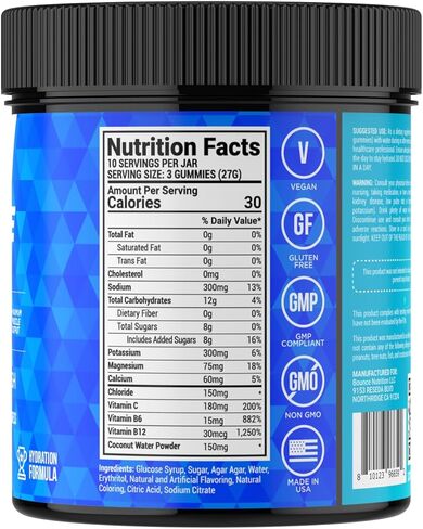 electrolyte gummies - مزيج من الترطيب والطاقة للجري ، التدريبات والرياضة - مضغ التحمل مع الصوديوم والبوتاسيوم والمغنيسيوم للرجال والنساء ، خالٍ من الكافيين ، نباتي (75 فتيت ، سباك العليق) in Kuwait