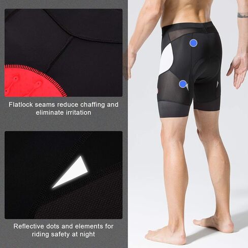 Men's Cycling Shorts Padded Bicycle Riding Half Pants Bike Biking Cycle Tights Black-Blue in Kuwait