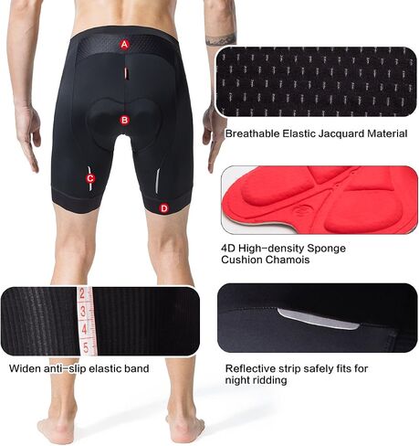 Men's Cycling Shorts Padded Bicycle Riding Half Pants Bike Biking Cycle Tights Black-Blue in Kuwait