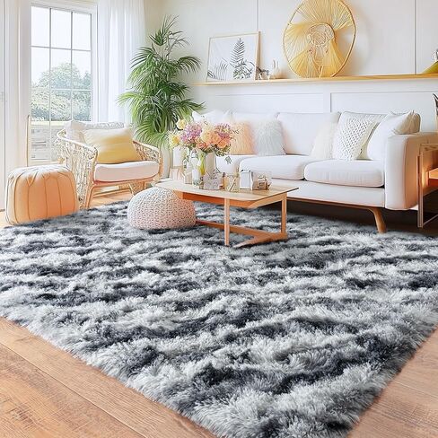Checkered Rugs for Bedroom, 4x6 Ultra Fluffy Fuzzy Shag Area Rug for Living Room, Modern Plush Soft Upgrade Non-Slip Carpet for Girls and Kids Room Dorm Nursery Home Decor, Pink and Hot Pink in Saudi Arabia