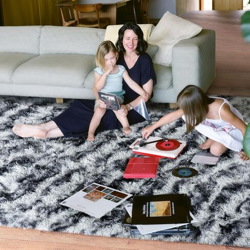 Checkered Rugs for Bedroom, 4x6 Ultra Fluffy Fuzzy Shag Area Rug for Living Room, Modern Plush Soft Upgrade Non-Slip Carpet for Girls and Kids Room Dorm Nursery Home Decor, Pink and Hot Pink in Saudi Arabia