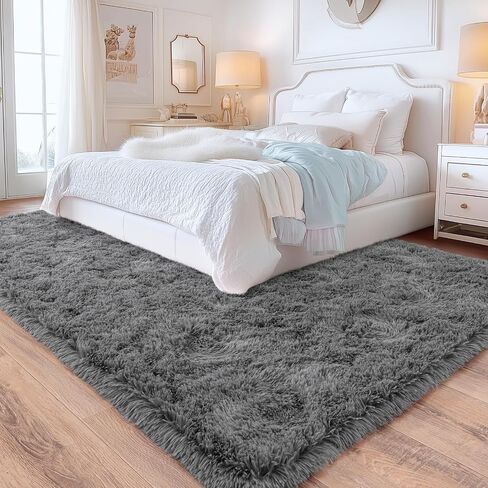 Checkered Rugs for Bedroom, 4x6 Ultra Fluffy Fuzzy Shag Area Rug for Living Room, Modern Plush Soft Upgrade Non-Slip Carpet for Girls and Kids Room Dorm Nursery Home Decor, Pink and Hot Pink in Saudi Arabia