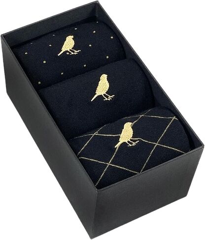 Men’s Cotton Crew Dress Socks – Ultra-Soft, Breathable, Formal Wear – GoldBlack Classic in Saudi Arabia