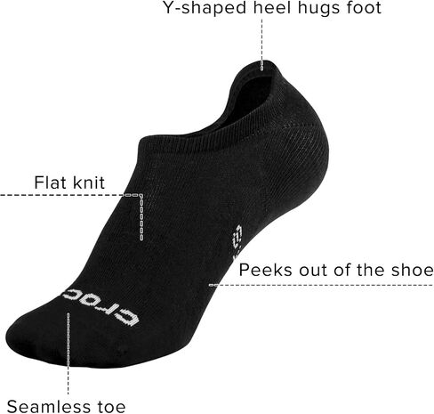 Crocs Men's No Show Socks 3 أزواج منخفضة قطع الجوارب غير الرسمية in Saudi Arabia